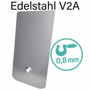 Solarblech Edelstahl 200x370mm 0,8mm inkl. Dichtring